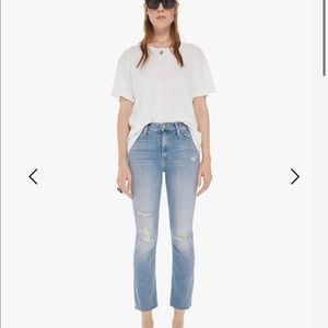 NWT Mother The Mid Rose Dazzler Ankle Fray - SZ 29